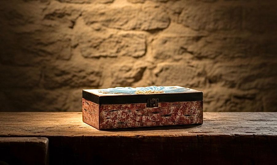 Çiçek Kabartmalı Aksesuar Kutusu