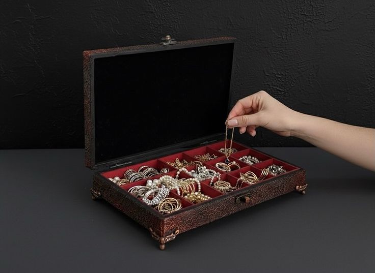 Dantel Dokulu Takı Kutusu